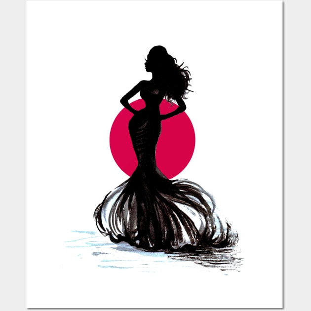 Silhouette of a girl Wall Art by OlgaMaletina